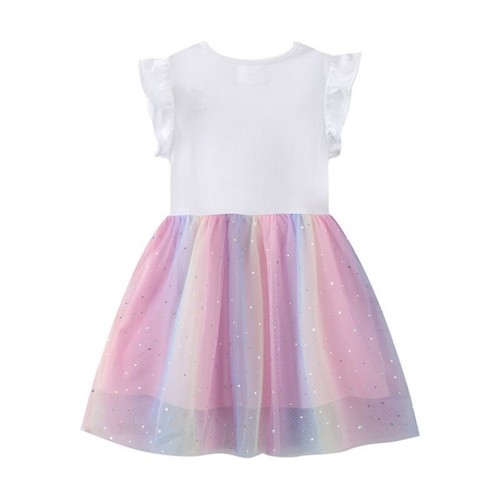 Toddler Tulle Dress Printed Outfit Birthday Princess Party Girls Summer Skirts - Picture 11 of 28