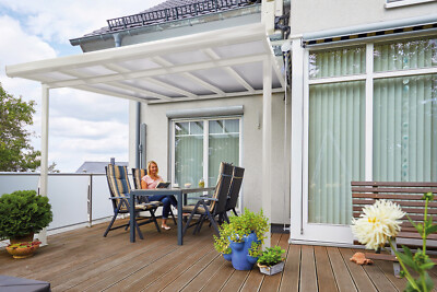 Terrassenüberdachung 3x3m Gutta Typ A Aluminium Weiß - Bausatz Komplettset