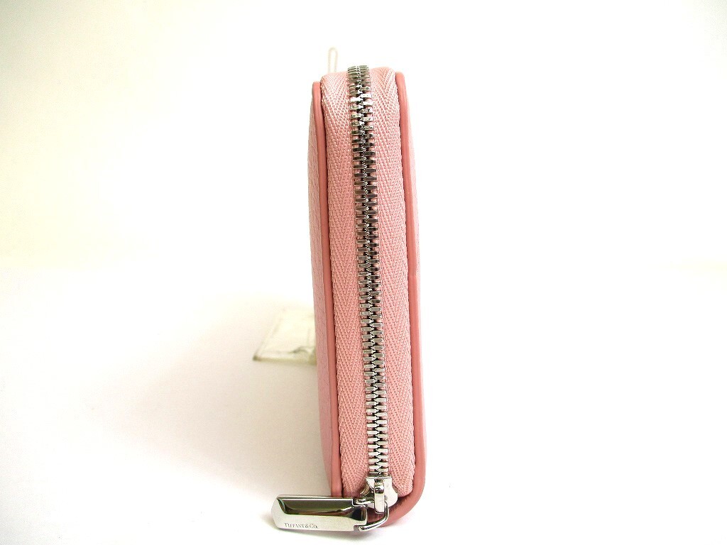 Auth Tiffany & Co. Return to Tiffany Pink Leather Large Zip Wallet