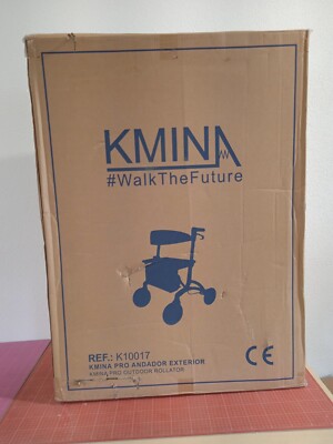 KMINA Pro Rollator for Tall People Foldable Walker with Seat and Basket