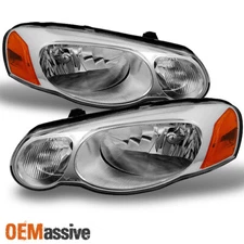 Fit 04-06 Chrysler Sebring Covertible & Sedan Chrome Replacement Headlights Pair