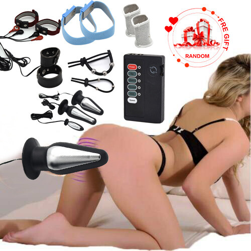 Shock Anal Plug Butt Electric E-Stim Penis Rings Cock SM BDSM Couple  Sex-Toys
