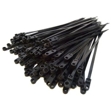 200 PACK 8" INCH BLACK ZIP TIES w/ MOUNTING SCREW NAIL HOLE NYLON CABLE TY WRAP