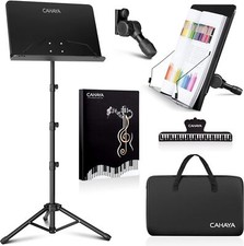 CAHAYA 5 in 1 Heightened Dual-use Sheet Music Stand  Higher Version, Black