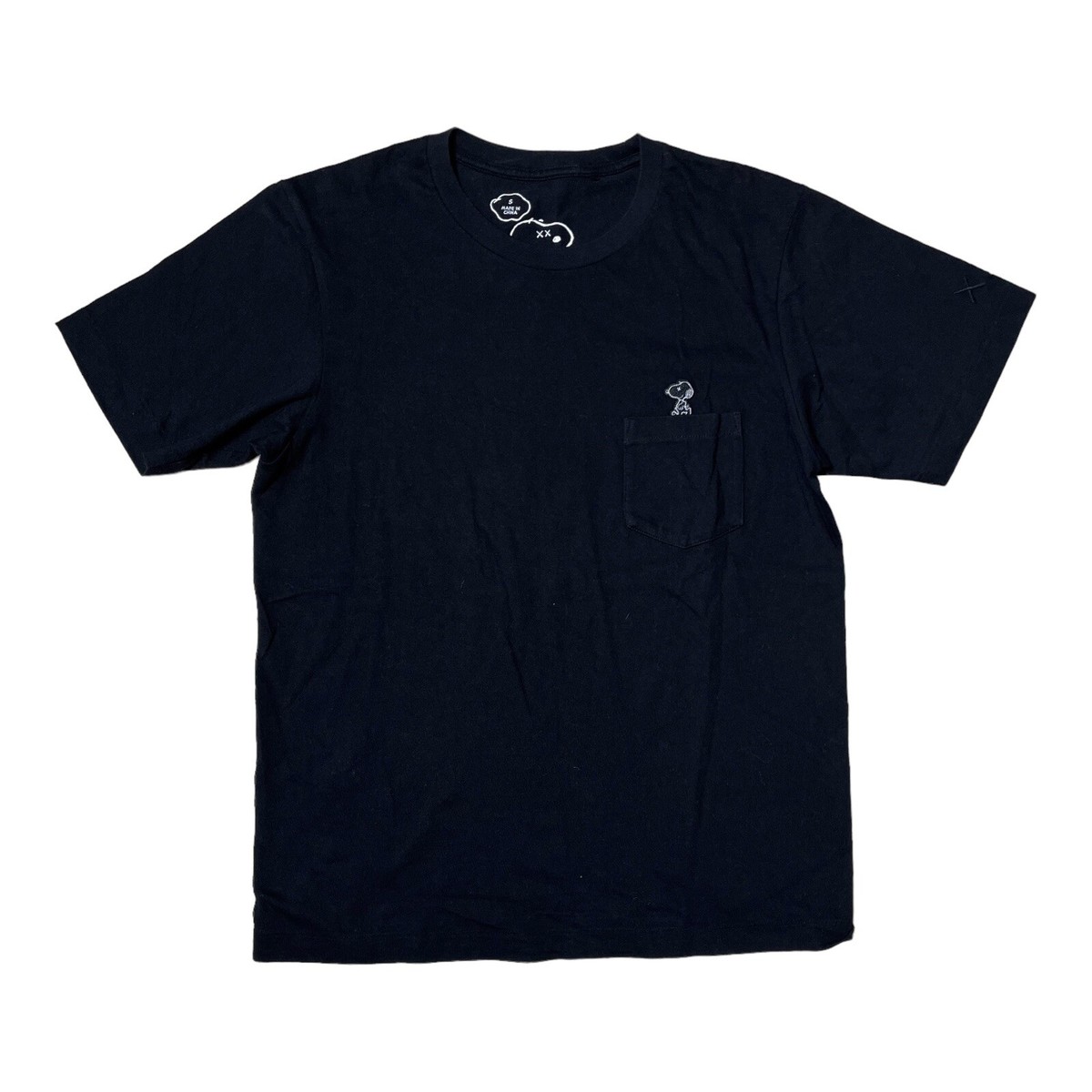 Uniqlo x KAWS x Peanuts Snoopy Pocket T Shirt Black Men's Size S