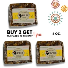 Raw African Black Soap 4oz 100% Pure Organic Unrefined Ghana Face Body Wash Bulk