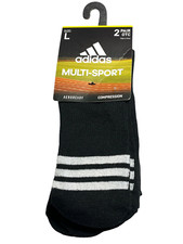 adidas Socks Unisex Multi Sport Over The Calf Black 2 Pair Large Aeroready Field
