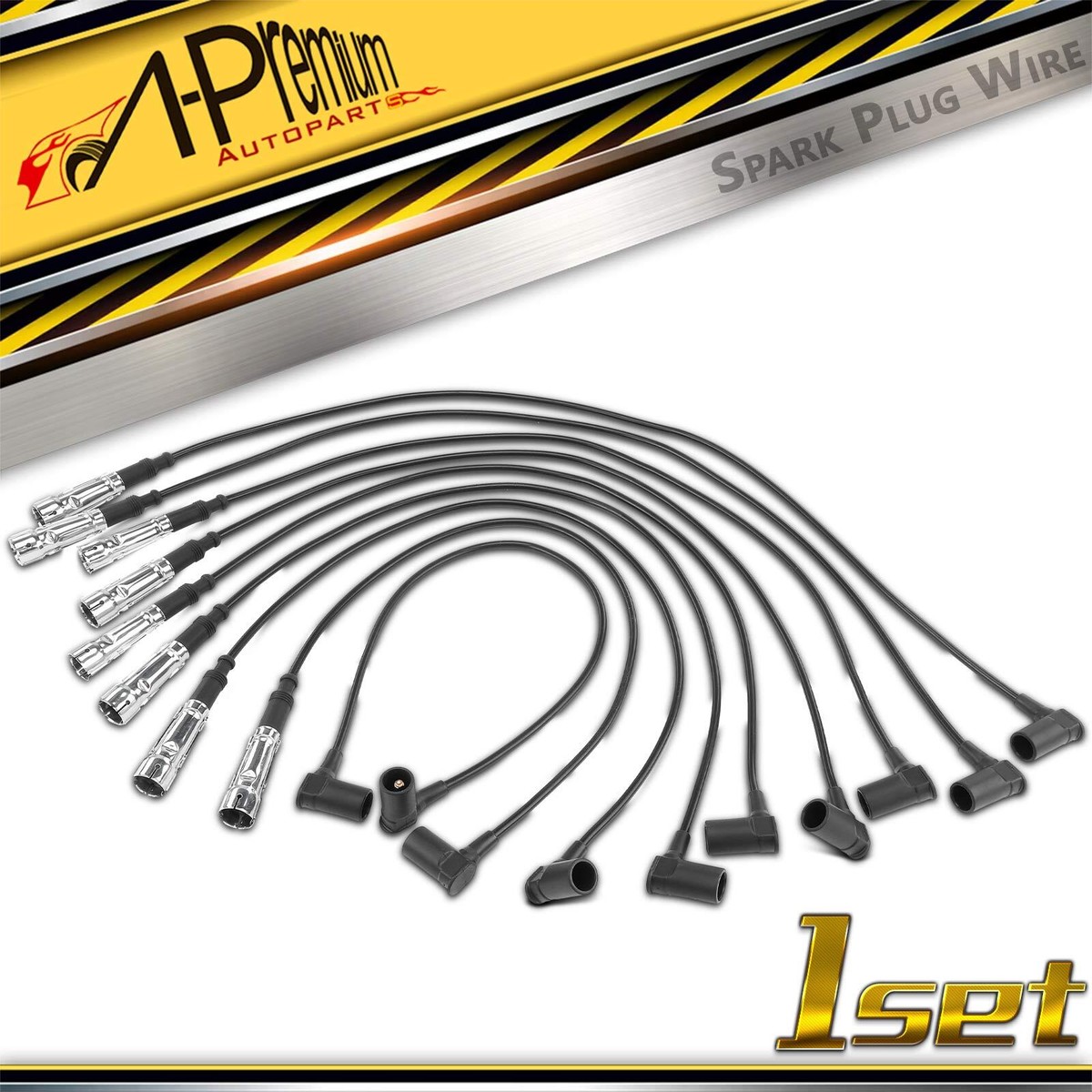 MotorKing 12-Pc Spark Plug Wire Set + 12 Bosch Platinum Spark Plugs For Mercedes