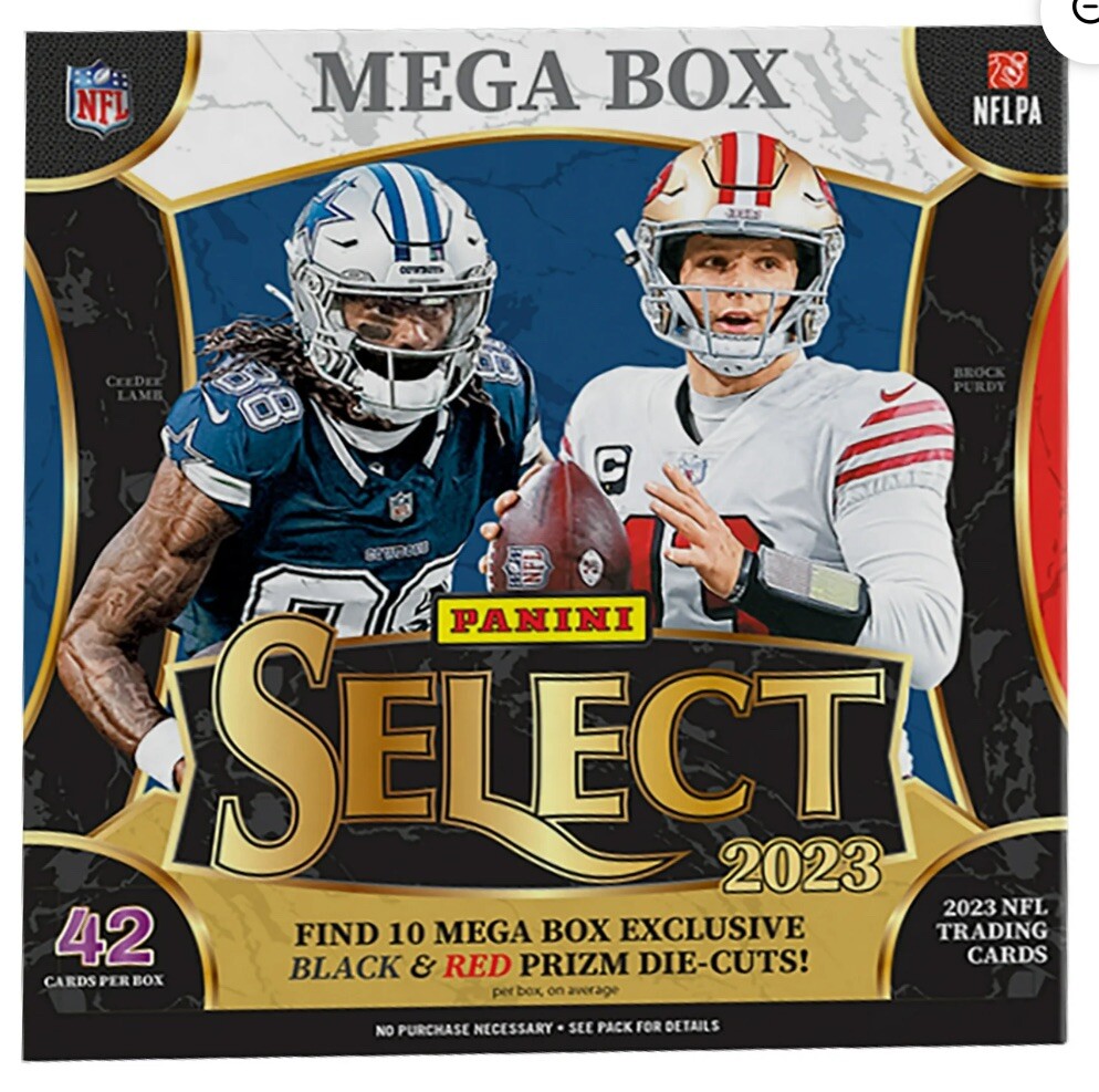10) 2023 Panini Select Football Mega Box Lot Purdy RED Parallel