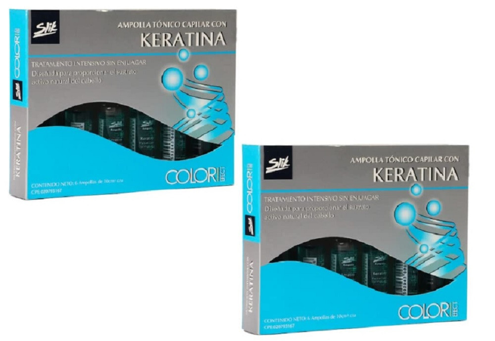 12 Ampollas capilares con Keratina para el cabello para mejorar la elasticidad
