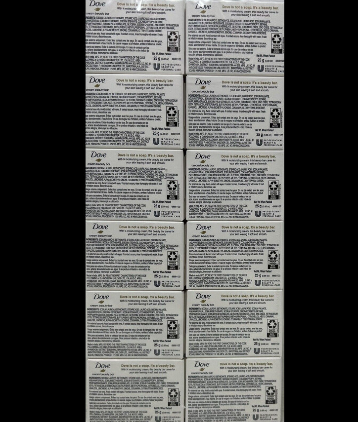 24 Pack Dove Cream Beauty Bar Soap Travel Size 0.88 oz each