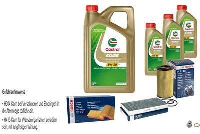 BOSCH Inspektionspaket 8 L Castrol EDGE FST 5W-30 LL für Mercedes-Benz