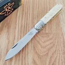 Old Forge Barlow Folding Knife 3.125" Stainless Steel Blade White Bone Handle