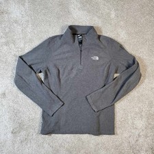 The North Face Womens 1/4 Zip Medium Fleece Pullover Grey M
