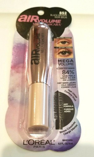 L'Oreal Paris Air Volume Mega Mascara, Mega Volume Washable, Black Brown 0.3 oz. - Picture 4 of 4