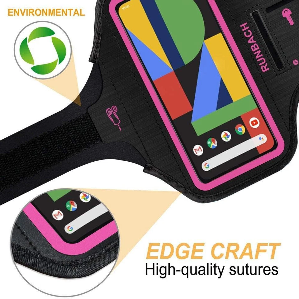 Brazalete para Correr Neopreno Rosa para Pixel 8/7/6/5a/4XL, Resistente al Agua, Ajuste... Foto 4 de 4