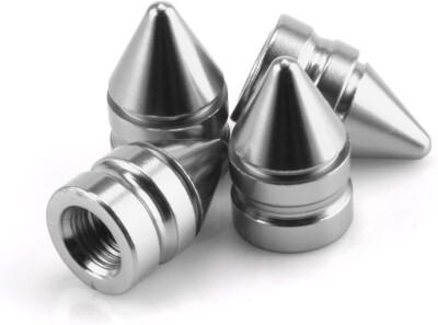 4x Silver Aluminum Creative Styling Tire Valve Stem Caps Covers Fits Universal