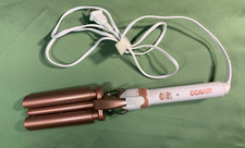 Conair Double Ceramic Triple Barrel Curling Styling Waver White/Copper Swivel