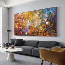 Hand painted Oil Painting Modern Abstract Wall Art Living Room Decoration Red