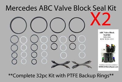 Mercedes ABC Valve Block PTFE reseal rebuild kit ***2 kits pack*** S CL SL