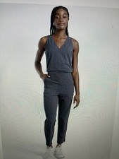 NEW Athleta Brooklyn Textured Jumpsuit 6 Medieval Violet Comfort Leopard Romper
