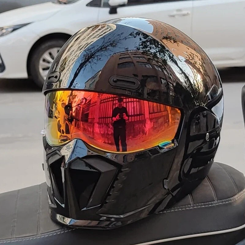 DOT Approved Vintage Motorcycle Helmet Combination Full Face
