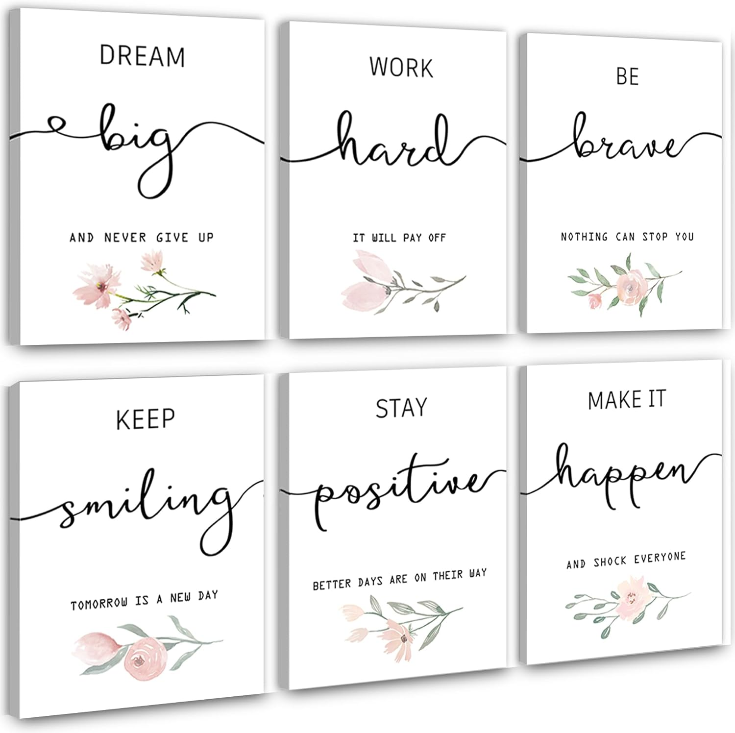 Inspirational Wall Art for Bedroom, Motivational Office Wall Art Decor, Framed C