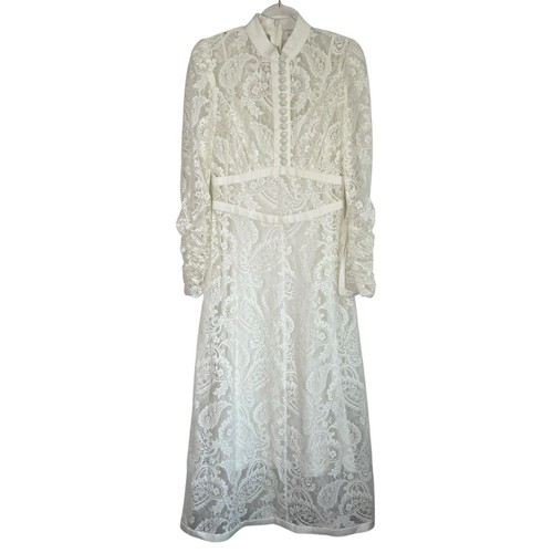 Zimmermann Wonderland Lace Midi Dress Size 0 Long Sleeve - Picture 4 of 7