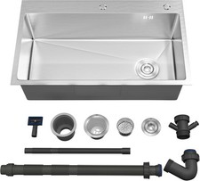 TWT 30 x 18 Inch Drop In Kitchen Sink Single Bowl Stainless Steel Undermount