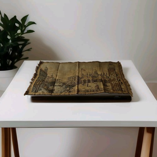 VTG Early Venezia Italian Wall Tapestry Art Small 37" X 19" Venice Collectible - Picture 1 of 24