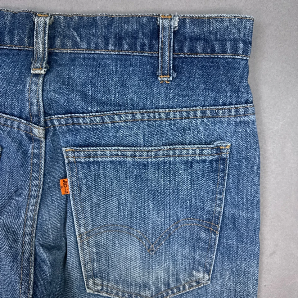 Vintage Levis 646 Jeans Mens 32x30 Blue 70s Orange Tab Bell Bottom Flared Talon - Image 3 of 4