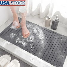 Non-slip Shower Mat W/ Suction Cups Textured Bath Mat Quick Dry Eco-Friendly New