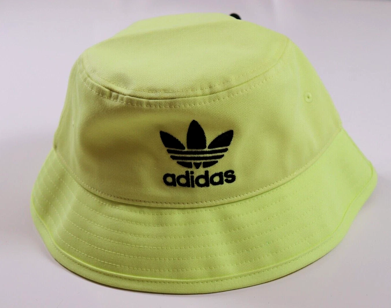 ADIDAS TREFOIL COTTON TWILL BUCKET HAT - PULSE YELLOW H35495 WOMEN ONE SIZE