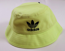 ADIDAS TREFOIL COTTON TWILL BUCKET HAT - PULSE YELLOW H35495 - WOMEN ONE SIZE