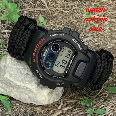 Black Paracord Strap for Casio G-Shock DW-6900 Series  ONLY - NO ADAPTERS NEEDED