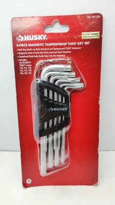 HUSKY 9-PIECE MAGNETIC TAMPERPROOF TORX KEY SET WITH HOLDER 1001-967-826
