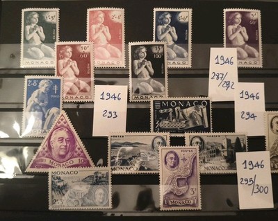 MONACO 1946 WOHLTÄTIGKEIT, ANTITUBERKULOSE, TAG. BRIEFMARKE und ROOSEVELT POSTFRISCH **