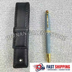 BID NOW MB 163 Light Blue Gold Trim Fountain Pen Leather Case — photo 5
