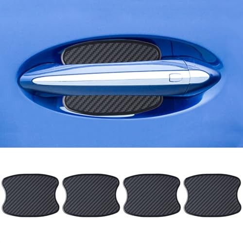 4 Pcs Carbon Fiber 3D Texture Car Door Handle Protector Pad Scratch S Size - Picture 6 of 6
