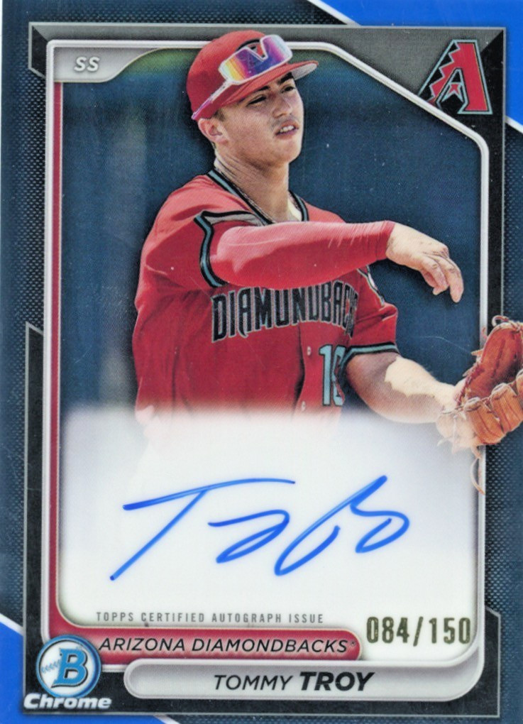 2024 Bowman Chrome Tommy Troy #CPA-TT Blue Refractor Auto 84/150