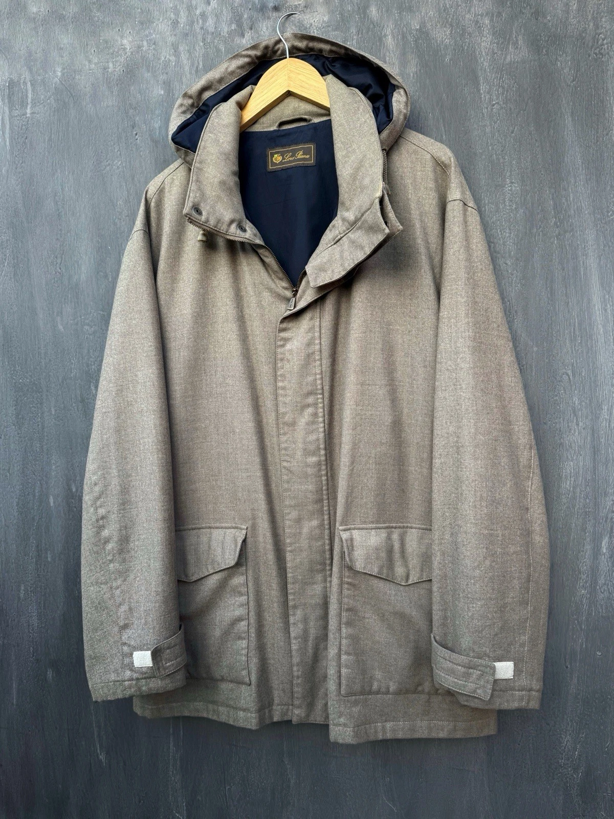 Loro Piana Wool Hooded Storm System Jacket Size XL