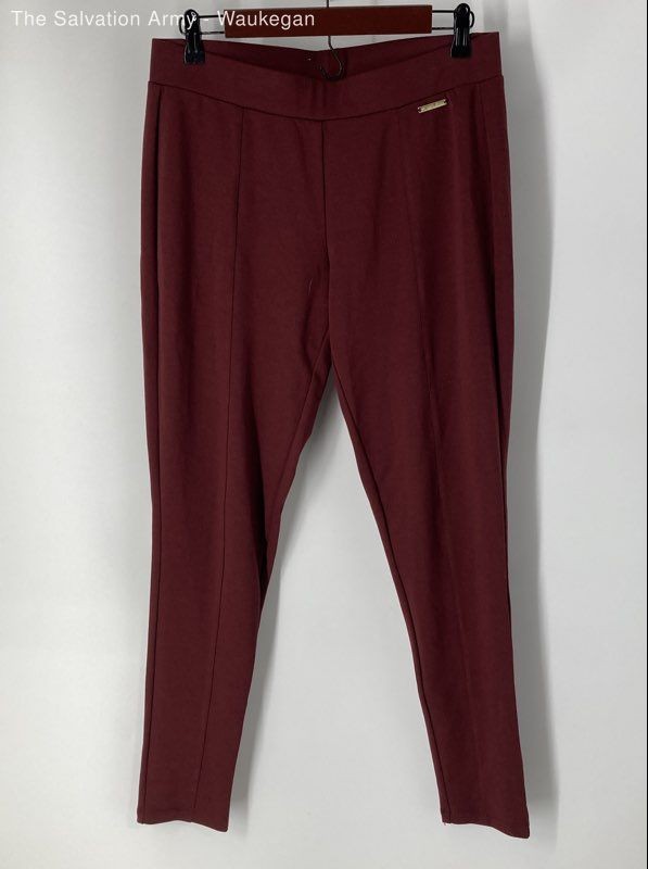 Michael Kors Womens Maroon Elastic Waist Pull On Dress Pants Size Medium