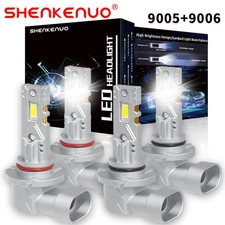 For Chevy S10 Cab Pickup 2.2L 4.3L 1994-2004 LED Headlight Hi/Lo Bulbs 9005+9006