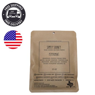Sustainable Organic Tooth Powder - 6  Supply, Peppermint, Fluoride-Free