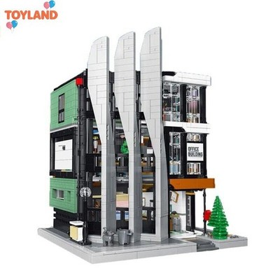 Corporate Skyscraper MOC Building Blocks Set,Modular Office DIY Model Bricks Toy
