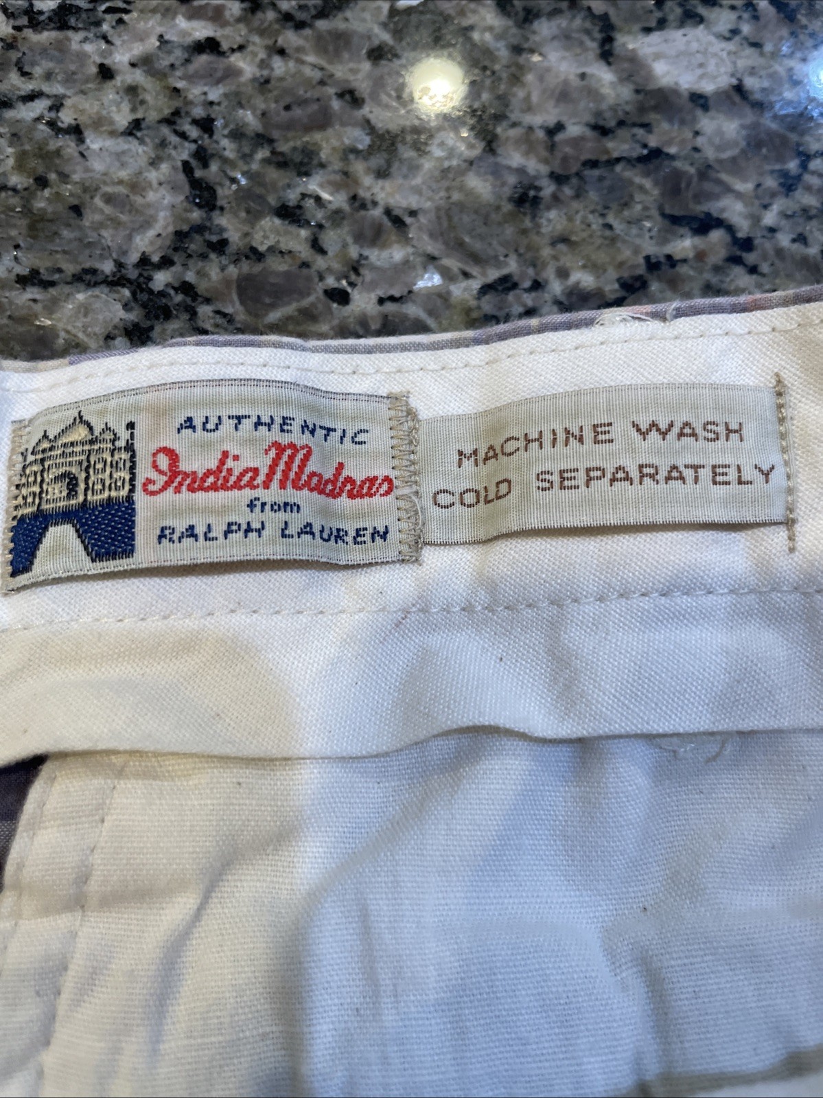 Vintage Polo Ralph Lauren Indian Madras Classic Check Shorts Size 36 Prep Ivy
