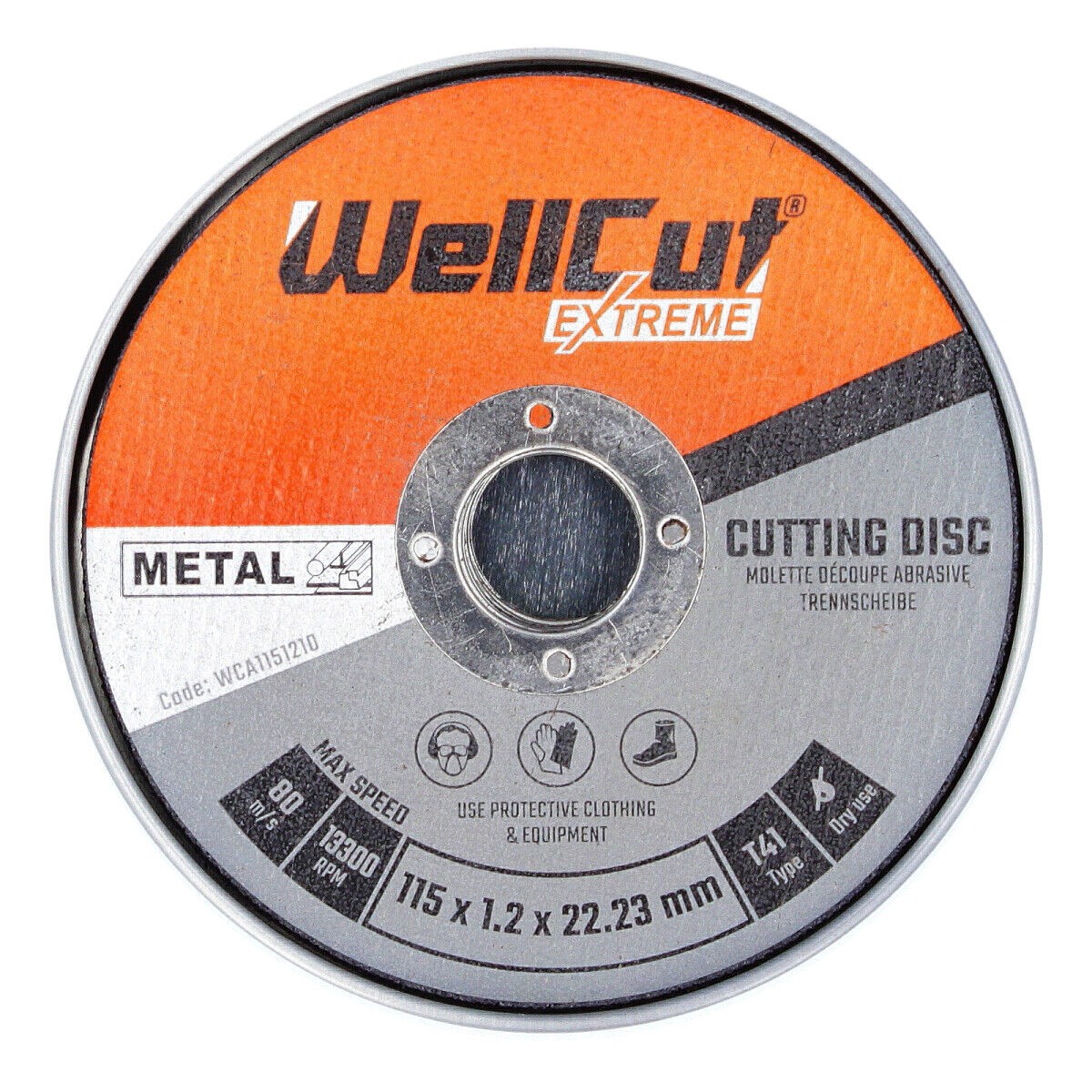 Wellcut Cutting Disc 115x 1.2x 22.23mm 4.5 Inch in Metal Box For Angle Grinder