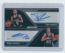 2024 -25 Panini Prizm Black Tony Parker, Manu Ginobili Autograph Dual Auto