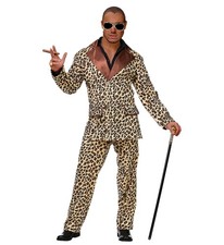 Funky Leopard Anzug Pimp Herren-Kostüm Sakko Hose Lude Zuhälter Stenz Gauner