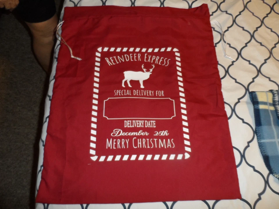 Персонализированный Рождественский Санта-Клаус 20 «x 24» подарочная сумка мешок 5 различных вариаций - Изображение 4 из 4